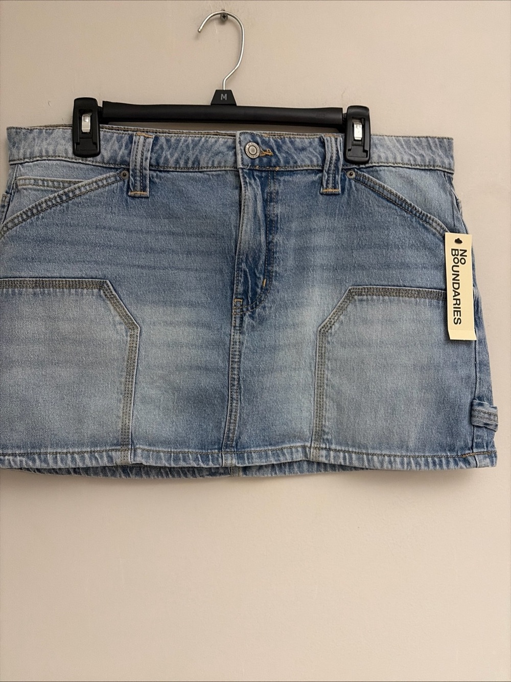 No boundaries Light Wash Denim Mini Skirt size L
